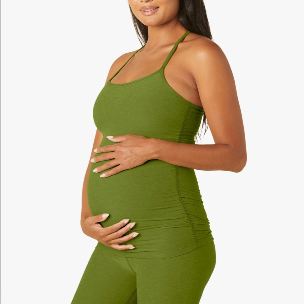⚡️Beyond Yoga Spacedye Keep Your Cool Maternity Slim Racerback Tank Fern Green S